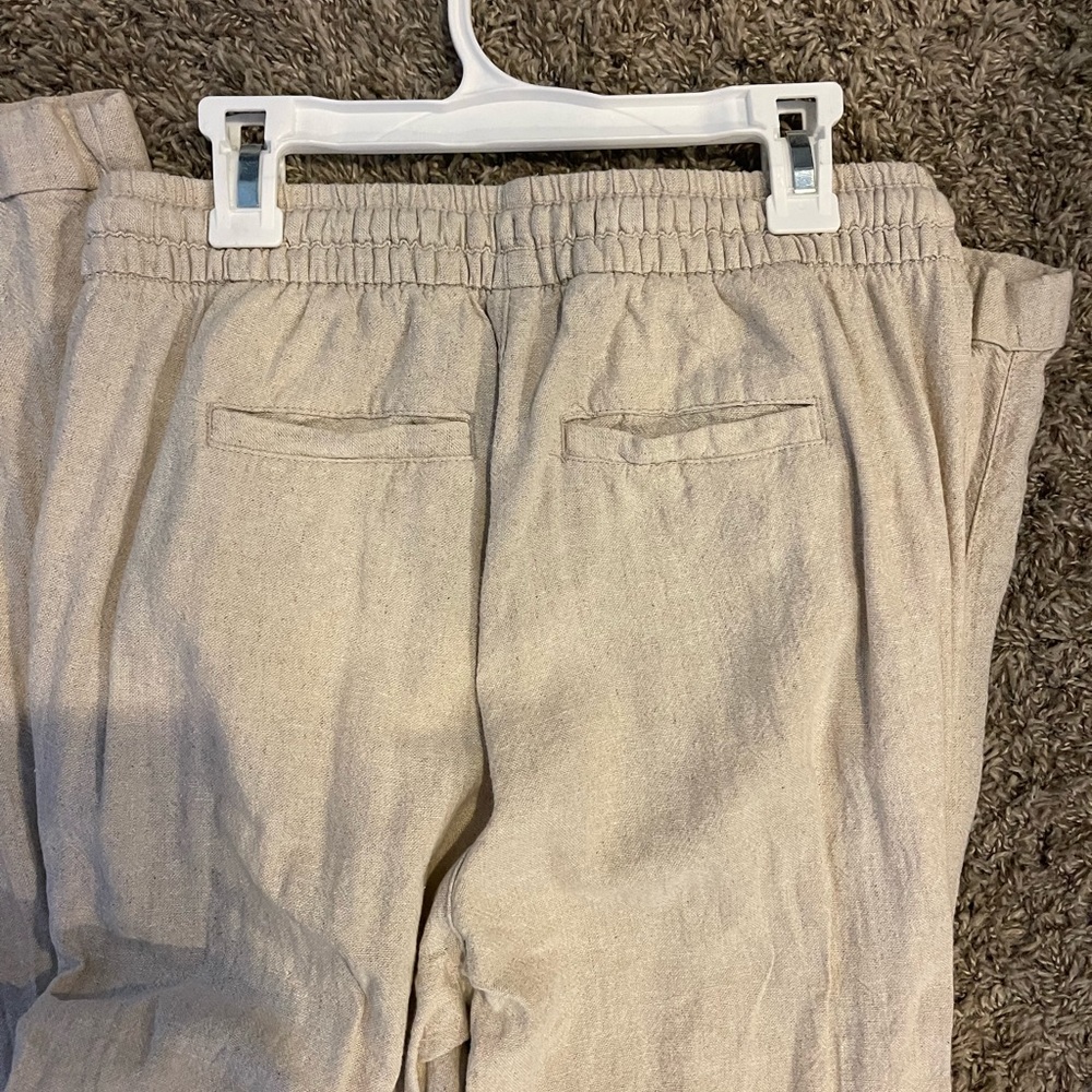 OLD NAVY Tan Cream Khaki Elastic Waist Straight Leg Jogger Ankle Pants - Picture 3 of 4
